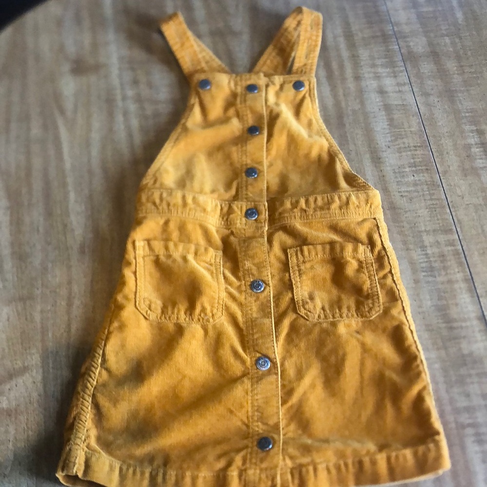 Girls Size 6 mustard color corduroy jumper dress.